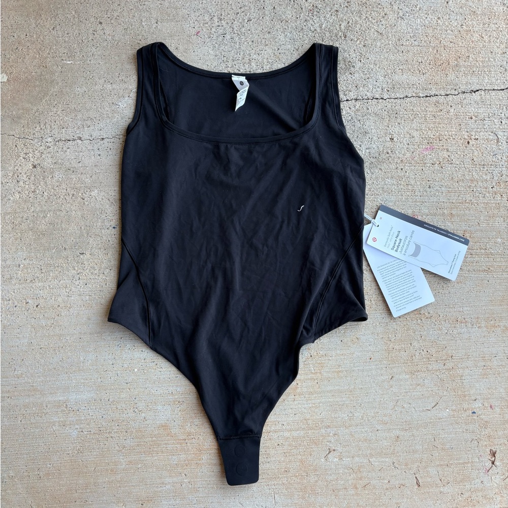 lululemon athletica Black Square-Neck Bodysuit Seriously Soft Nulu